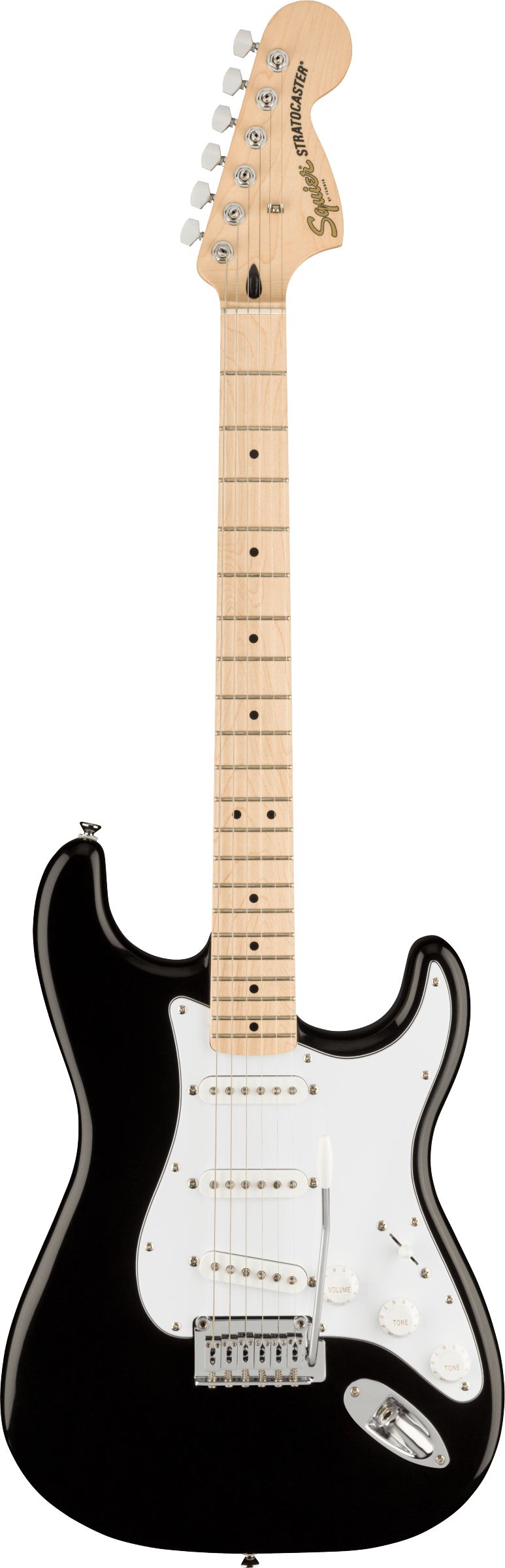 Squier by Fender Электрогитара Affinity Series Stratocaster, Maple Fingerboard, Black 6-струнная, корпус Тополь