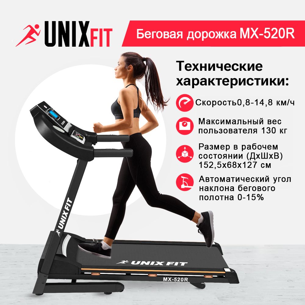 Беговая дорожка UNIX Fit TDMX520R - купить по доступным ценам в  интернет-магазине OZON (386040331)