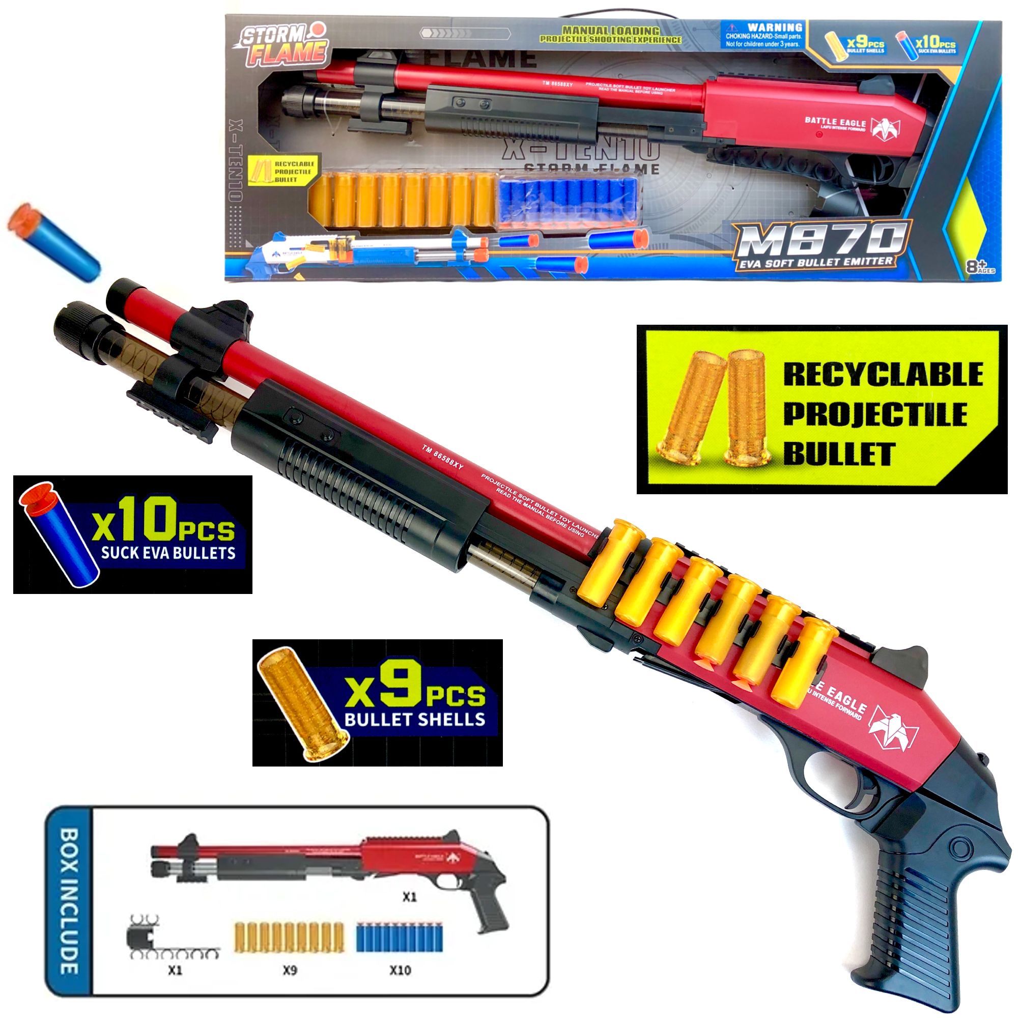 игрушечный дробовик с пульками p 329-01. винчестер м1887 калибр. ремингтон помповое ружье 12 калибра. дробовик с гильзами. игрушечный дробовик с гильзами.