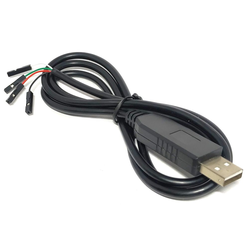 PL2303HX USB-to-UART (USB-to-TTL) Converter Cable, конвертер на чипе PL2303HX, поддержка 3.3В и 5.0В, сигналы TXD, RXD, 5V, GND, кабель DuPont 4-pin 90см