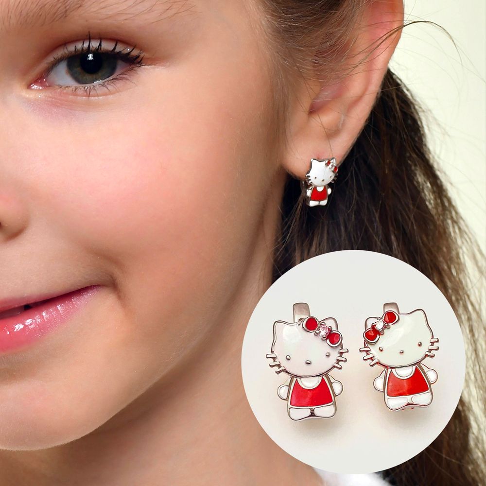 Серьги hello Kitty из глины