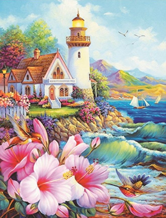 Картина мозаика алмазная море