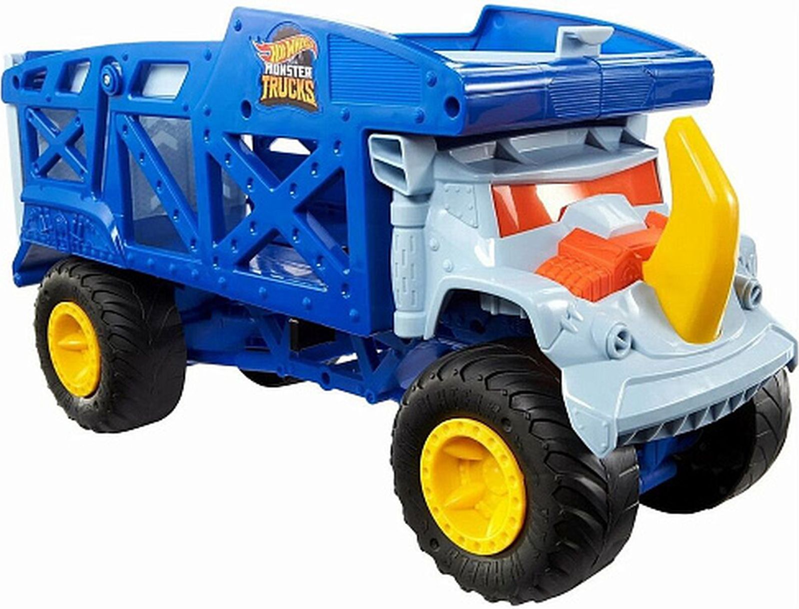 Машинка Mattel Hot Wheels Monster Trucks Грузовик-транспортер Рино Риг,  HFB13 - купить с доставкой по выгодным ценам в интернет-магазине OZON  (835633110)