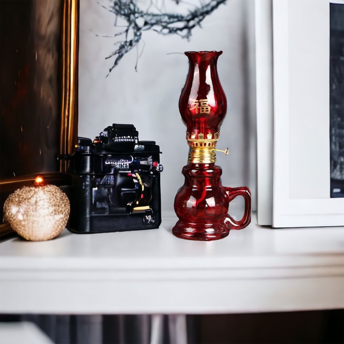 Лампада настольная 20 см стекло