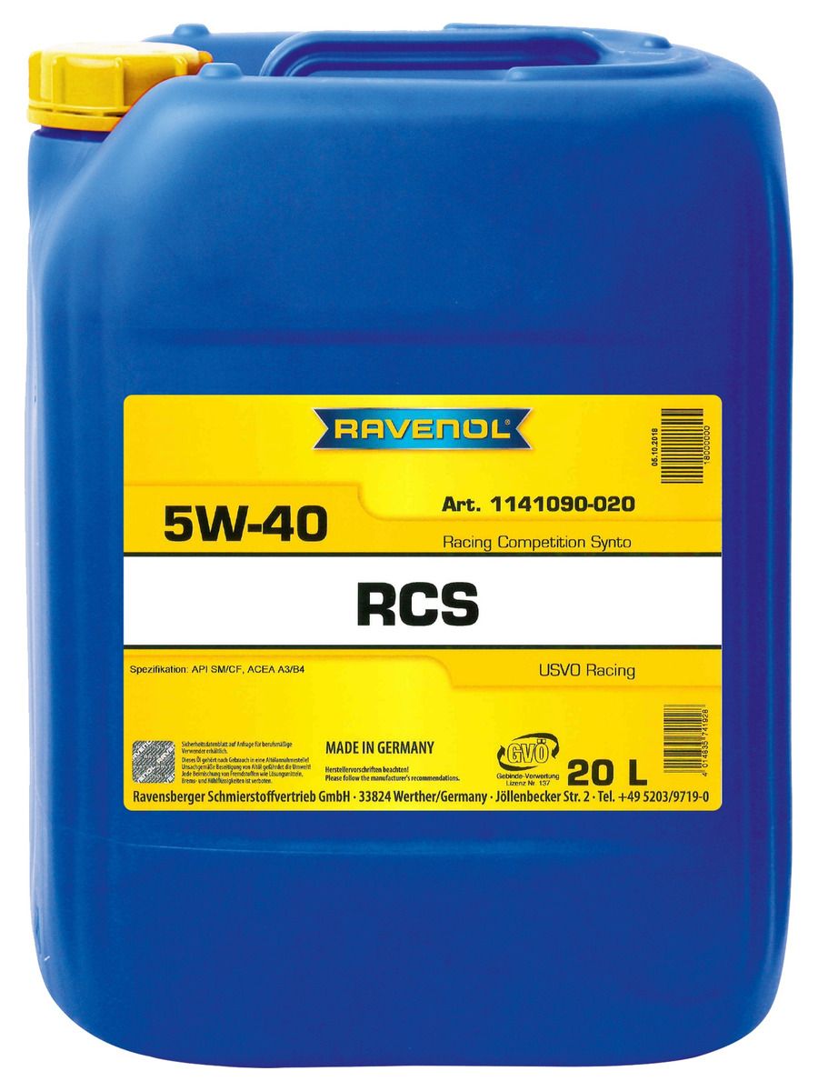 RAVENOLМасломоторноеRCS5W-40Синтетическое20л