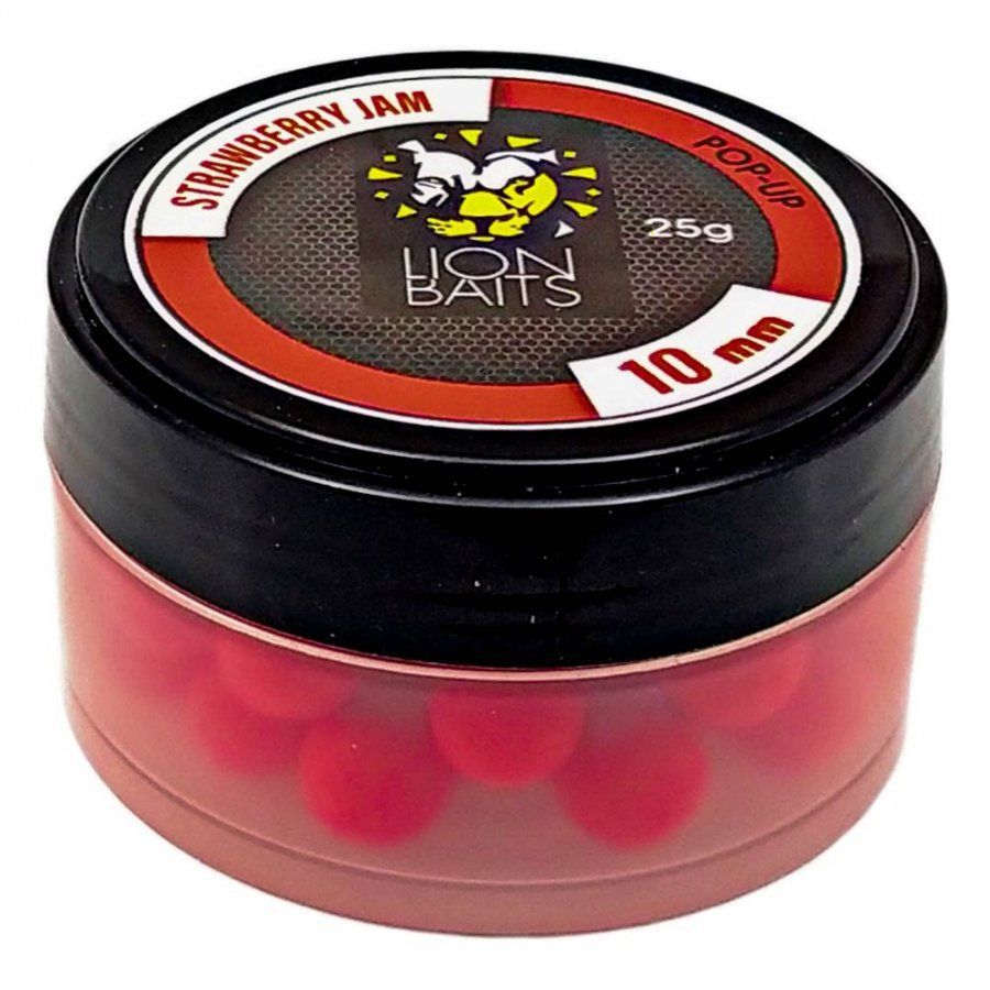 Бойлы плавающие Pop-Up LION BAITS STRAWBERRY JAM Клубника 10мм 25гр