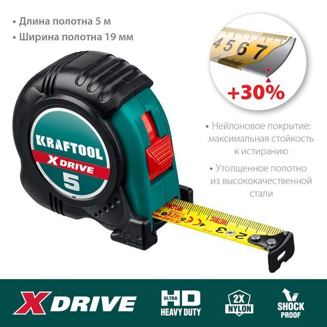 Kraftool Измерительная рулетка 5м x 19мм