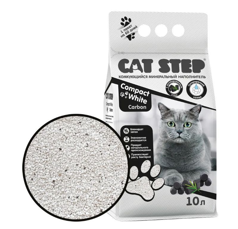 Cat Step Наполнитель Глиняный Комкующийся Без отдушки 8400г.