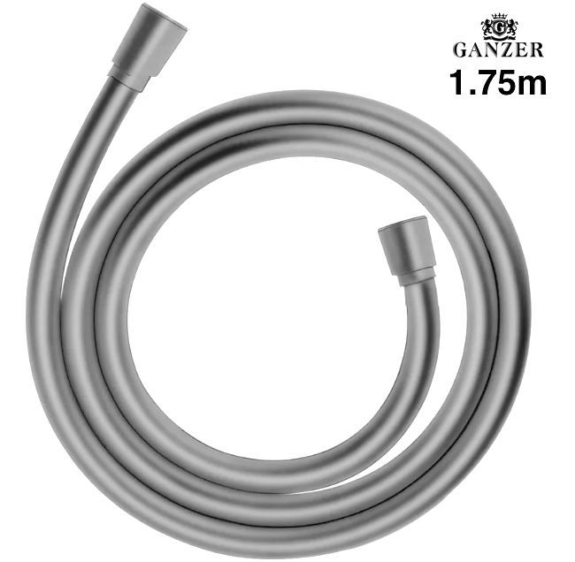 Ganzer Silverflex 1.75м шланг для душа в ПВХ оплётке, с защитой от перекручивания, т.серый