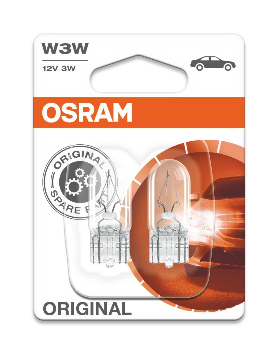 Лампа автомобильная W3W 12V OSRAM ORIGINAL 2821-02B 2шт.