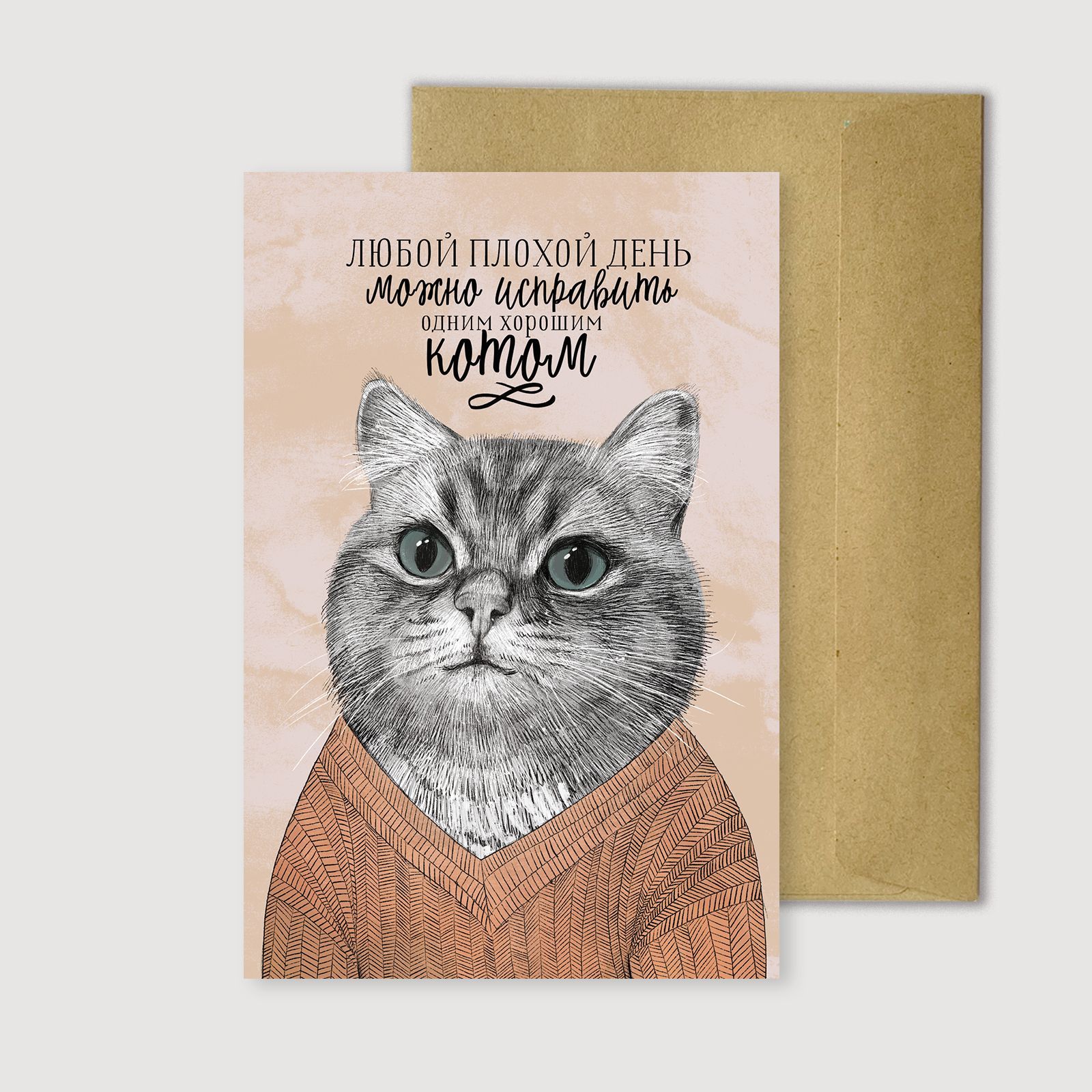 Кот для открытки