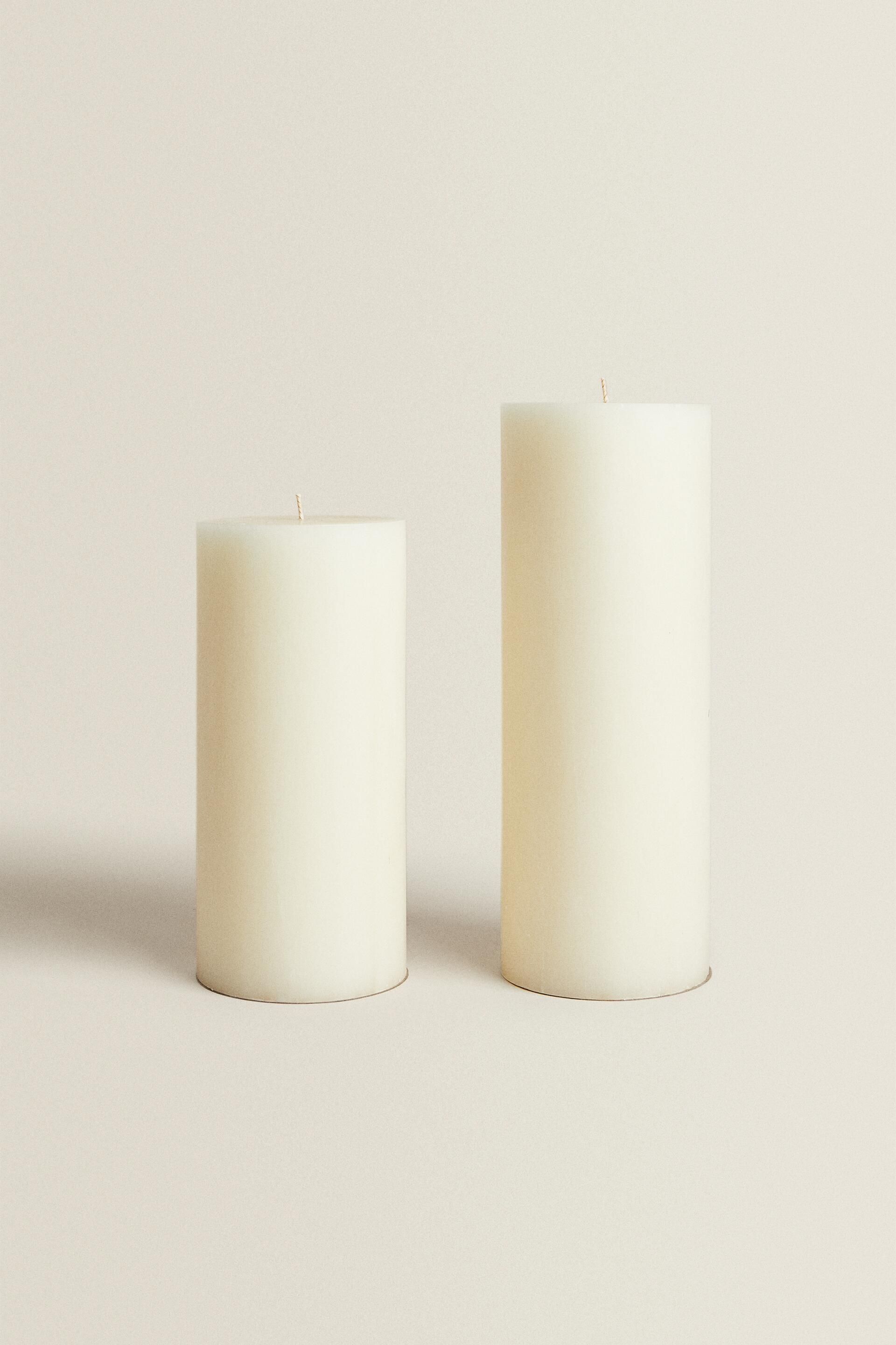 Белая длинная свеча. Свечи цилиндрические. Zara Candle. Белая свеча золото