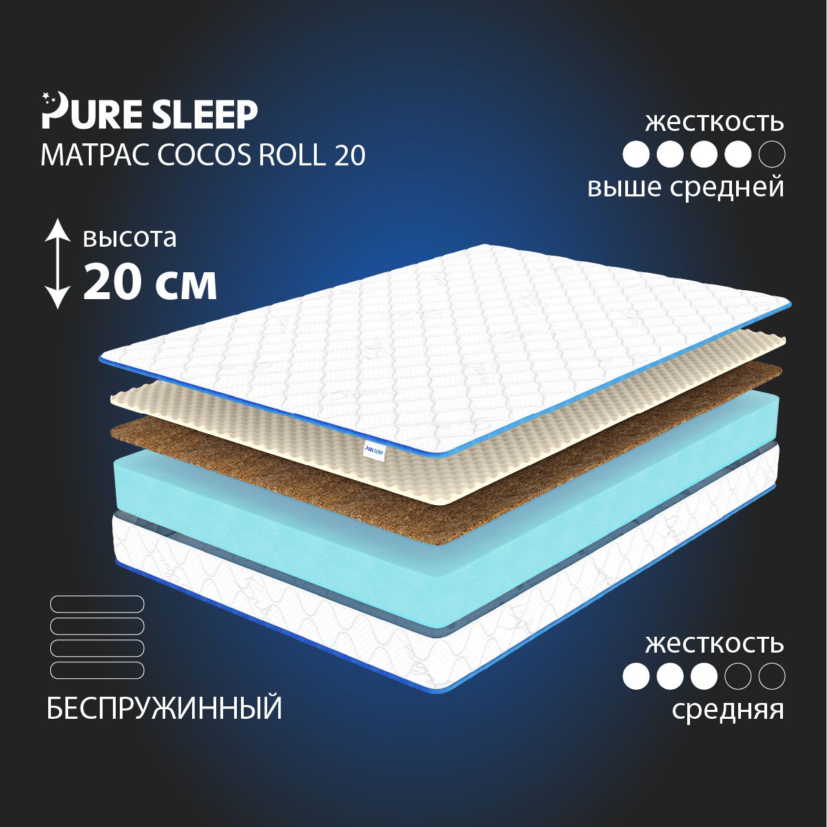 Матрас x sleep roll active беспружинный 160х200 см