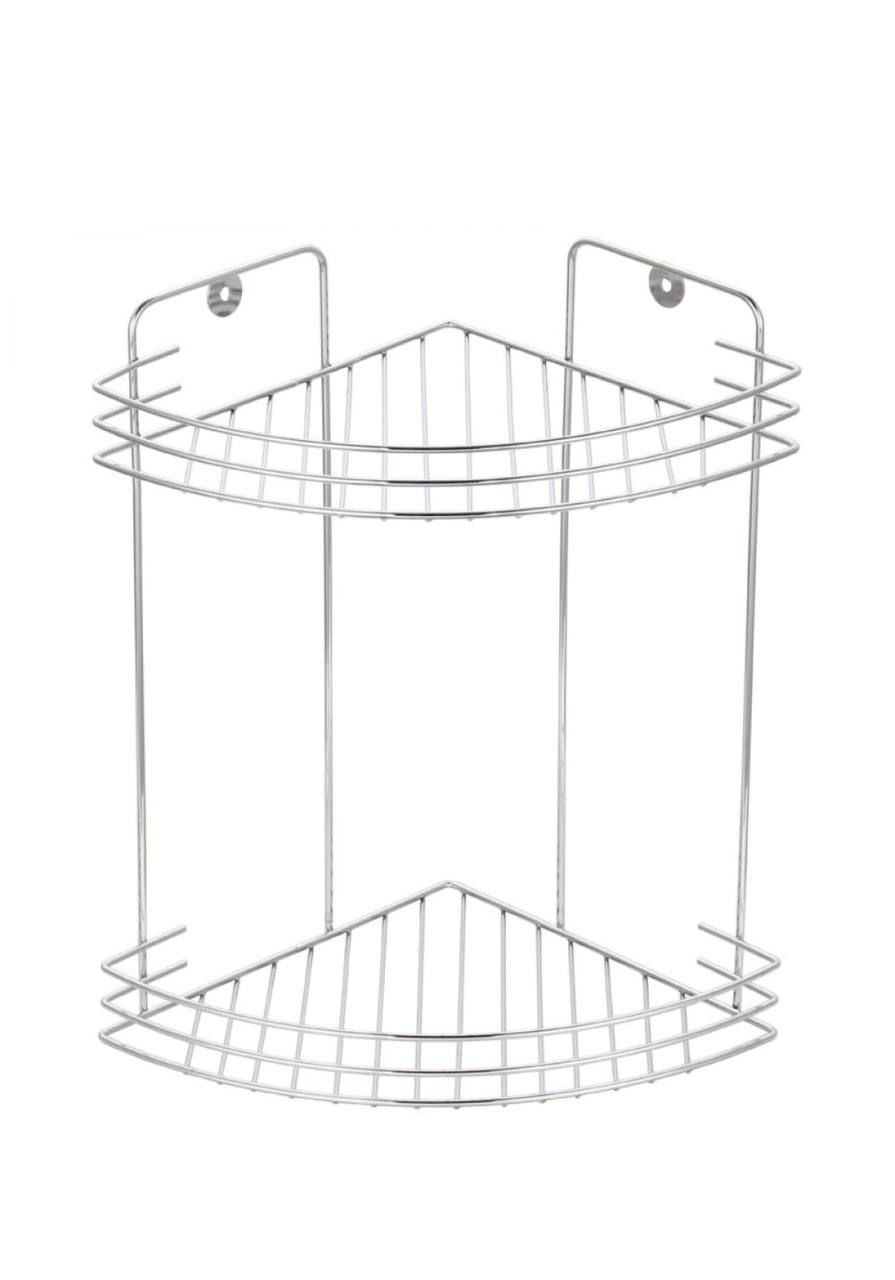 полка угловая 2 х ярусная хром