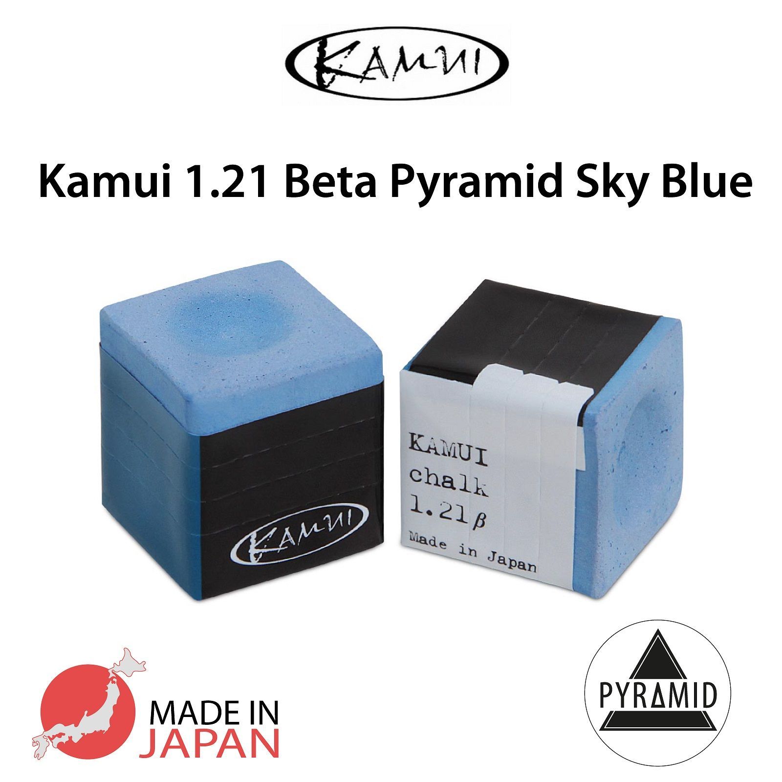 Мел для бильярда Kamui 1.21 Beta Pyramid Sky Blue, синий, 1 шт.