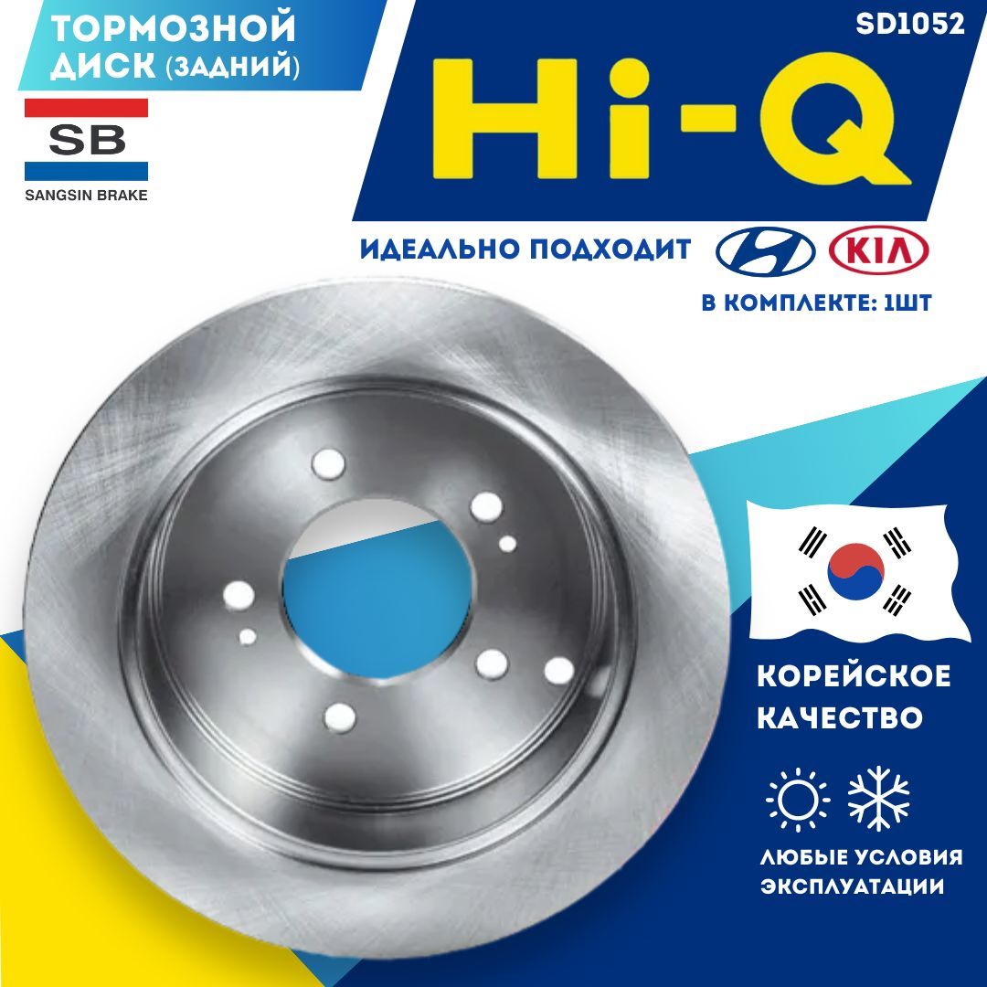 Тормозные диски Киа Спортейдж 3 Sangsin HI-Q SD1052 задние Hyundai Tucson  (JM) 04- ix35 Kia Sportage (JE KM SL) 04- /кросс-номер TRW DF4287 /OEM  584113A300 584112Y300 - купить по низкой цене в