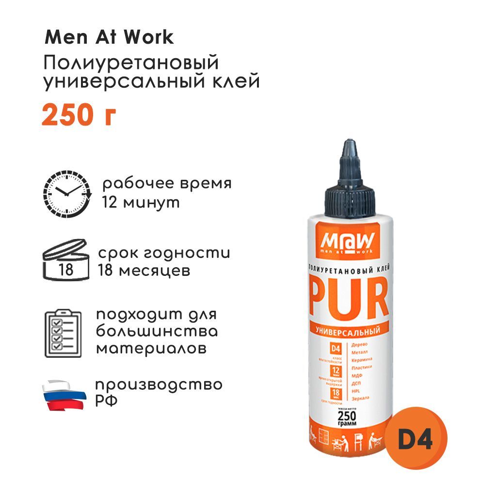 КлейPUR(ПУР)полиуретановыйMenatWork,250г