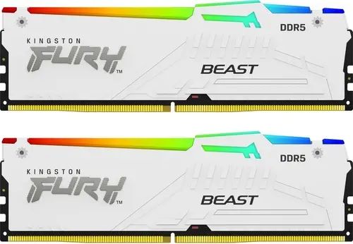 Kingston Fury Оперативная память Beast AMD RGB White DDR5 5200 МГц 2x16 ГБ (KF552C36BWEAK2-32)