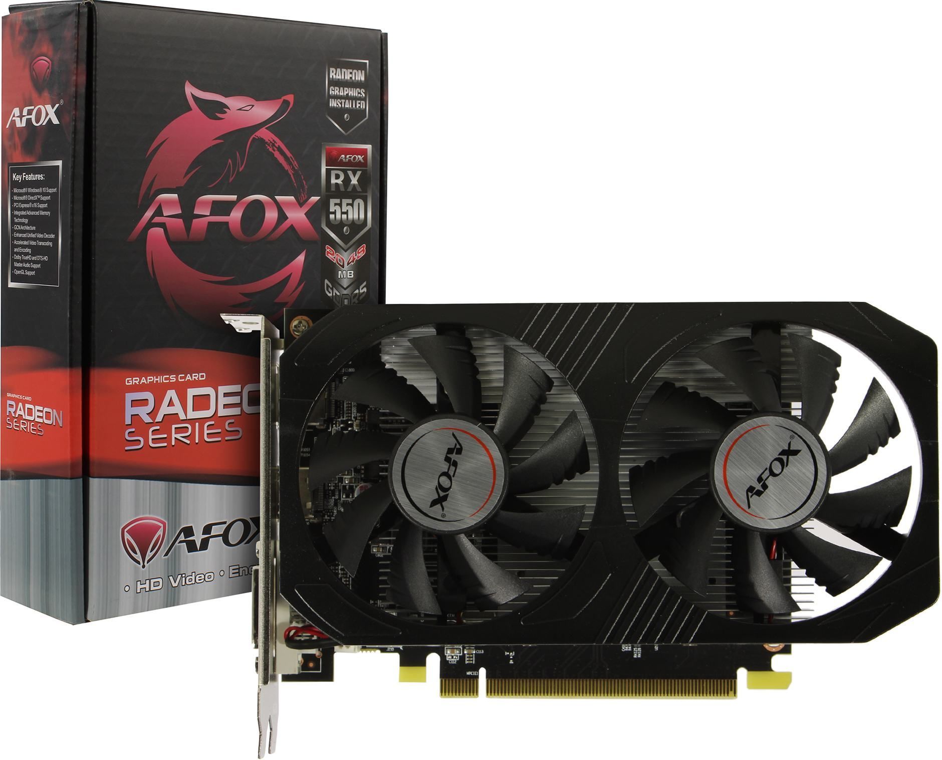 AFOX Видеокарта Radeon RX 550 2 ГБ (AFRX550-2048D5H4-V6)