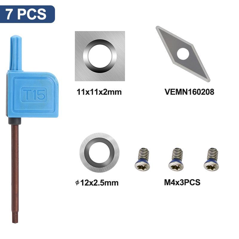 Инструментыдлятокарнойобработкидревесины,3смешанныхупаковокТвердосплавнаявставкаСвинтами
