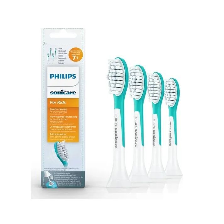 Насадки для электрической зубной щетки Philips Sonicare Kids HX6044/33 для детей (7+), для бережного очищения, 4 шт