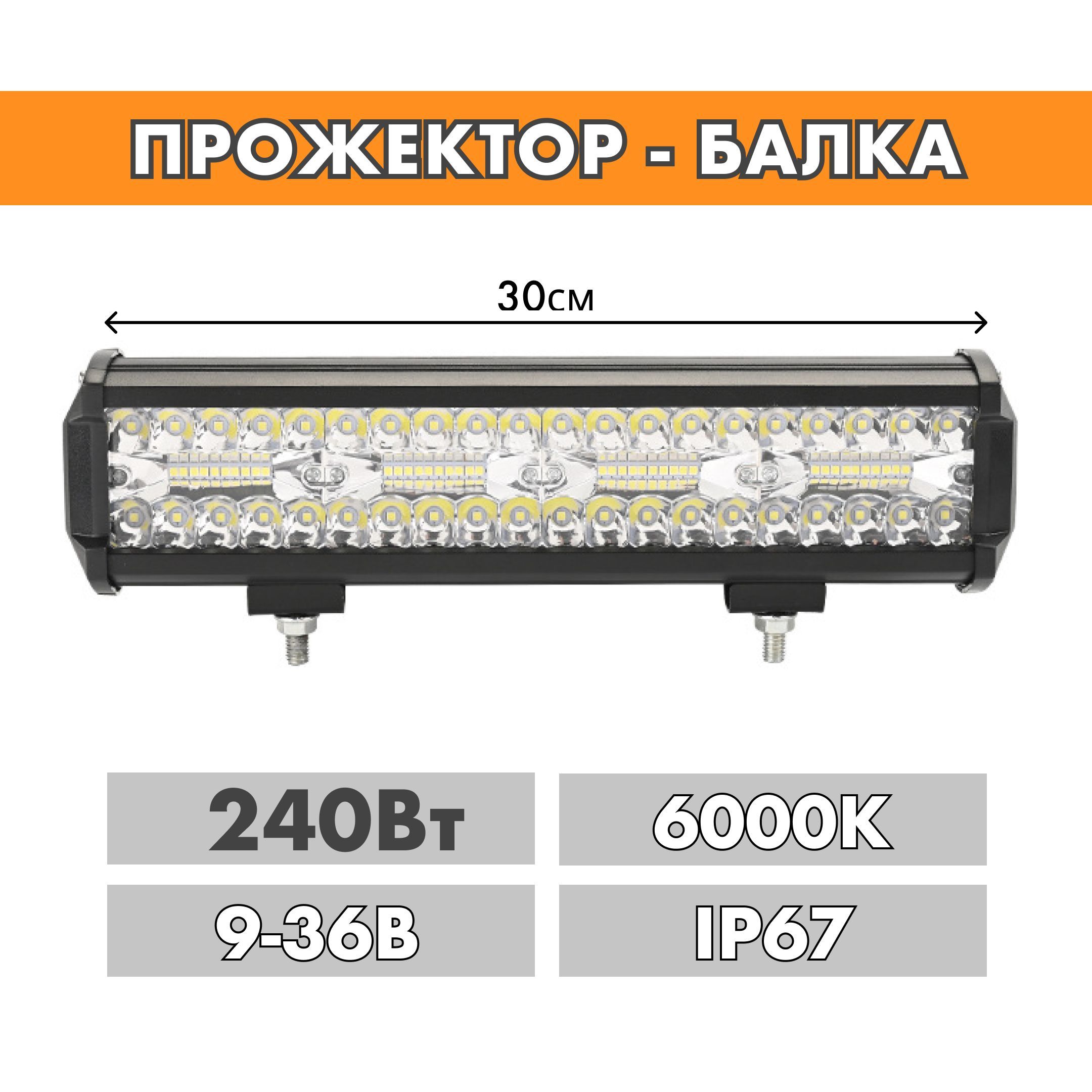 Прожектор автомобильный ZapchastiRF купить по выгодной цене в  интернет-магазине OZON (1200805337)