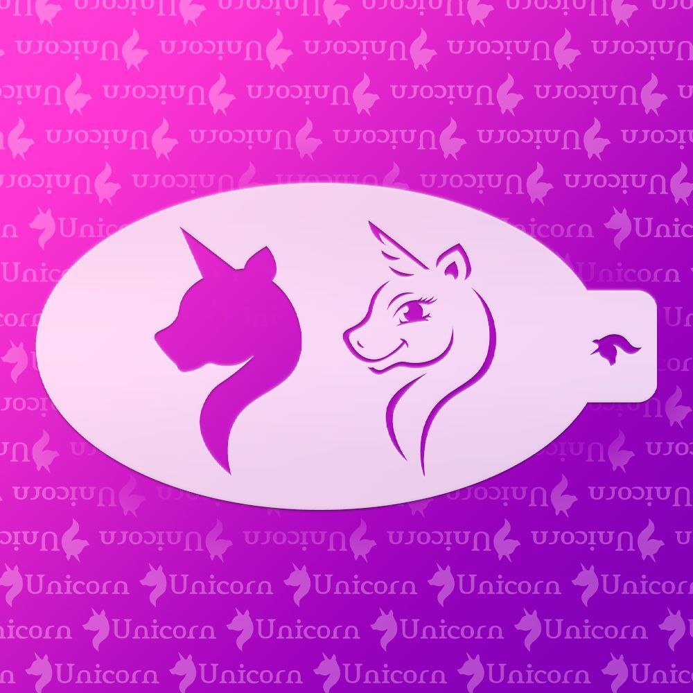 Трафарет для аквагрима Единорог Unicorn белый