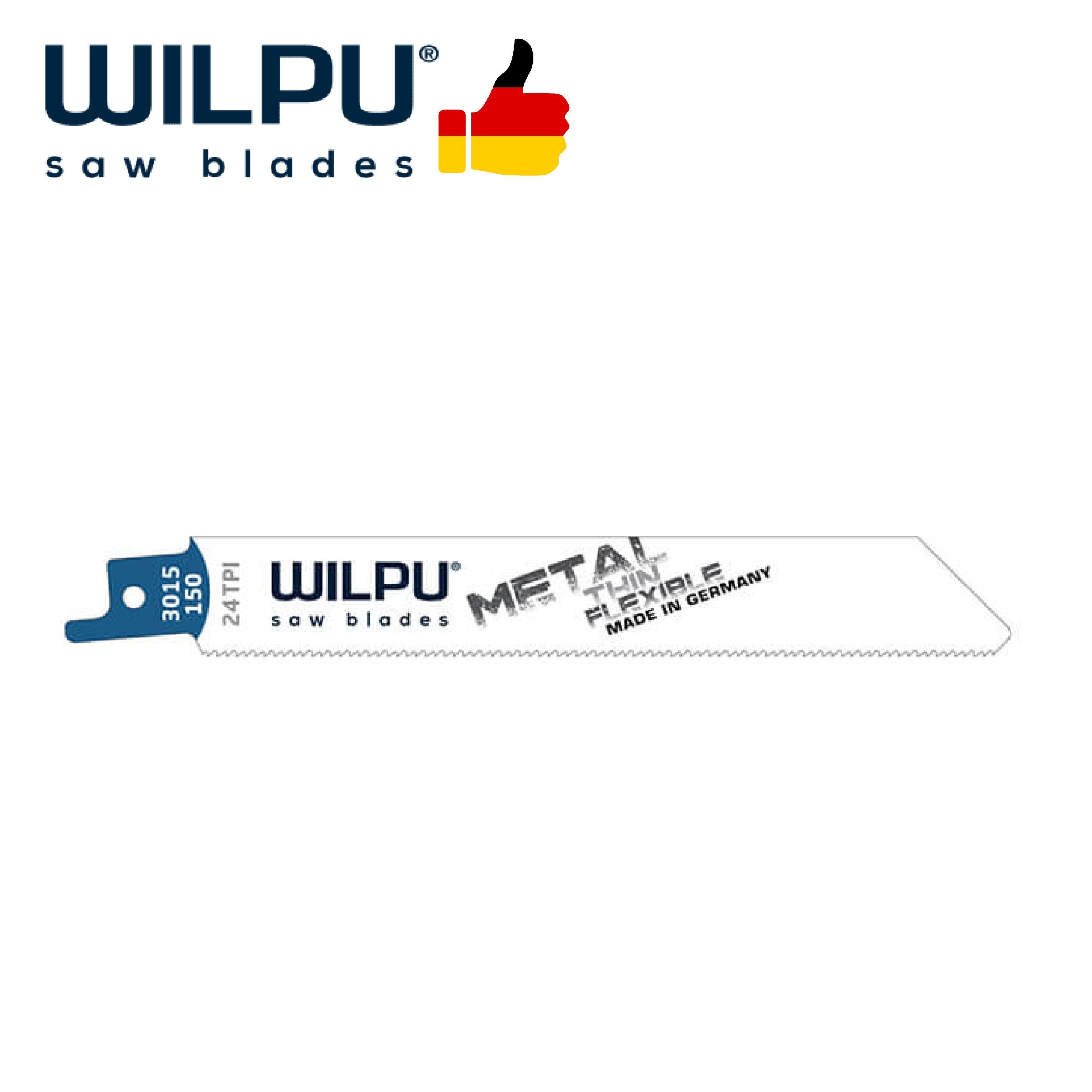 Полотно для сабельной пилы по металлу 3015/150, 5шт(по металлу от 1 до 3мм) WILPU Германия