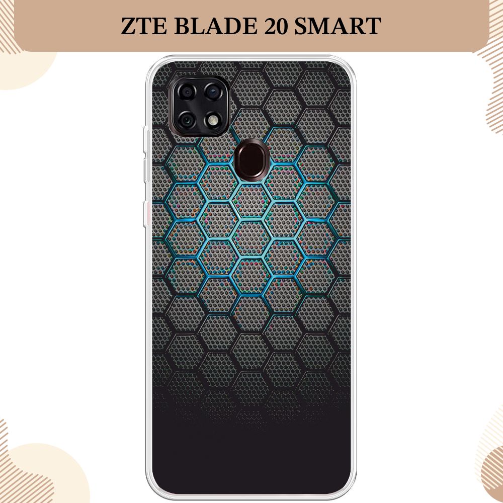 Силиконовый чехол на ZTE Blade 20 Smart / ЗТЕ Блэйд 20 Smart, матовый  Бирюзовые соты - купить с доставкой по выгодным ценам в интернет-магазине  OZON (232184530)