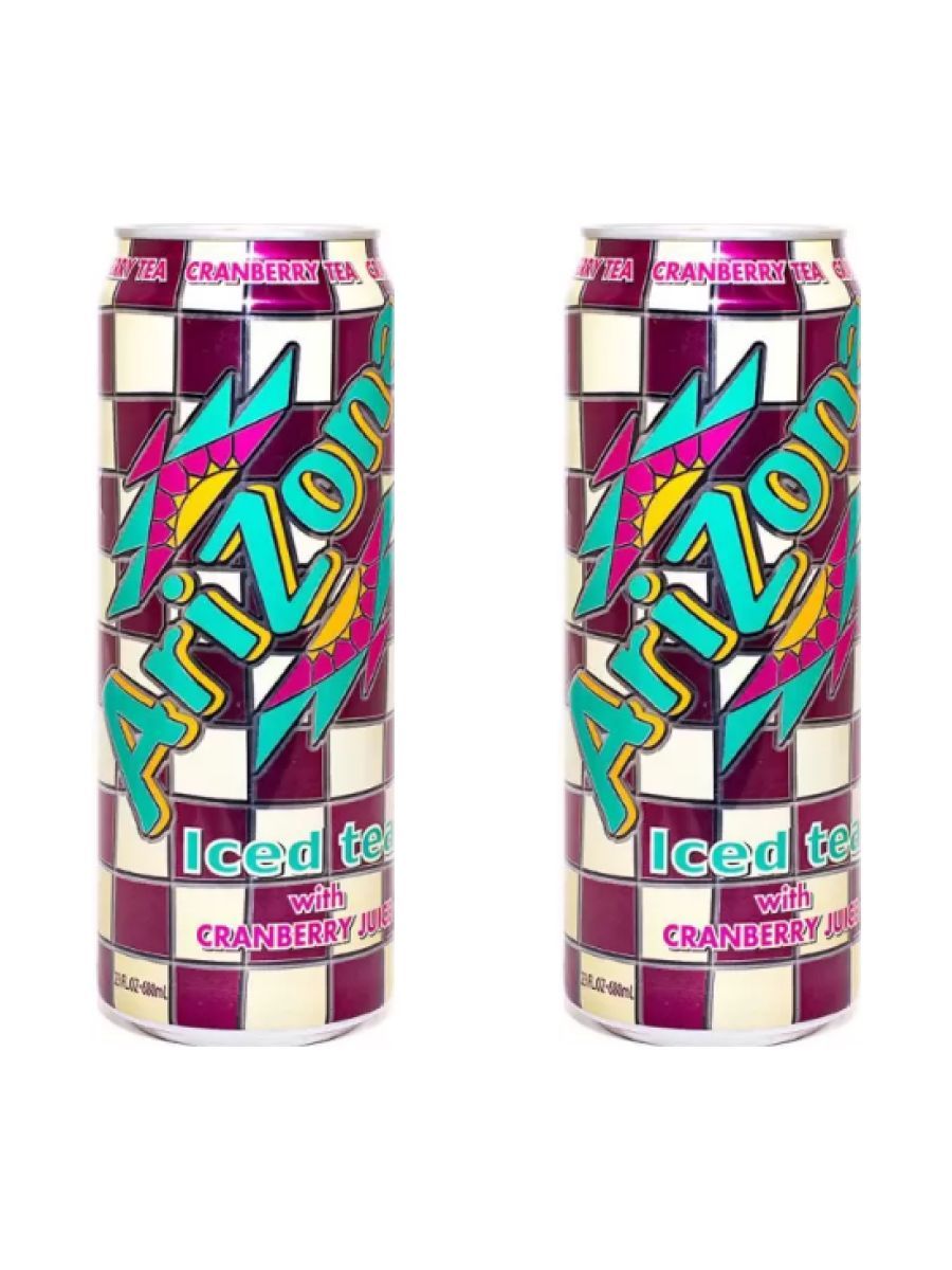 Напиток AriZona Iced Tea with Cranberry Клюква, США, 680мл х 2шт