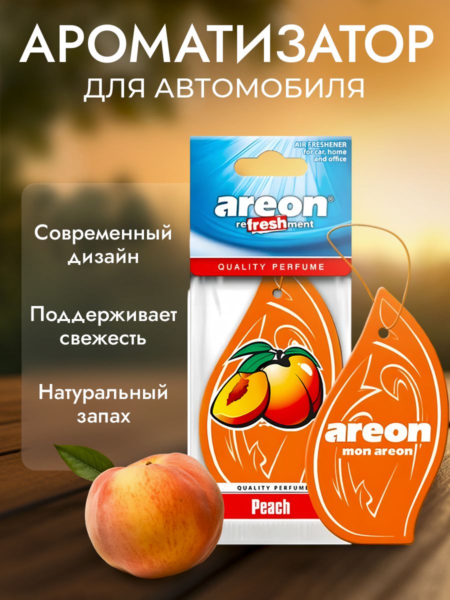 Ароматизатор для авто Ёлочка AREON REFRESHMENT Персик