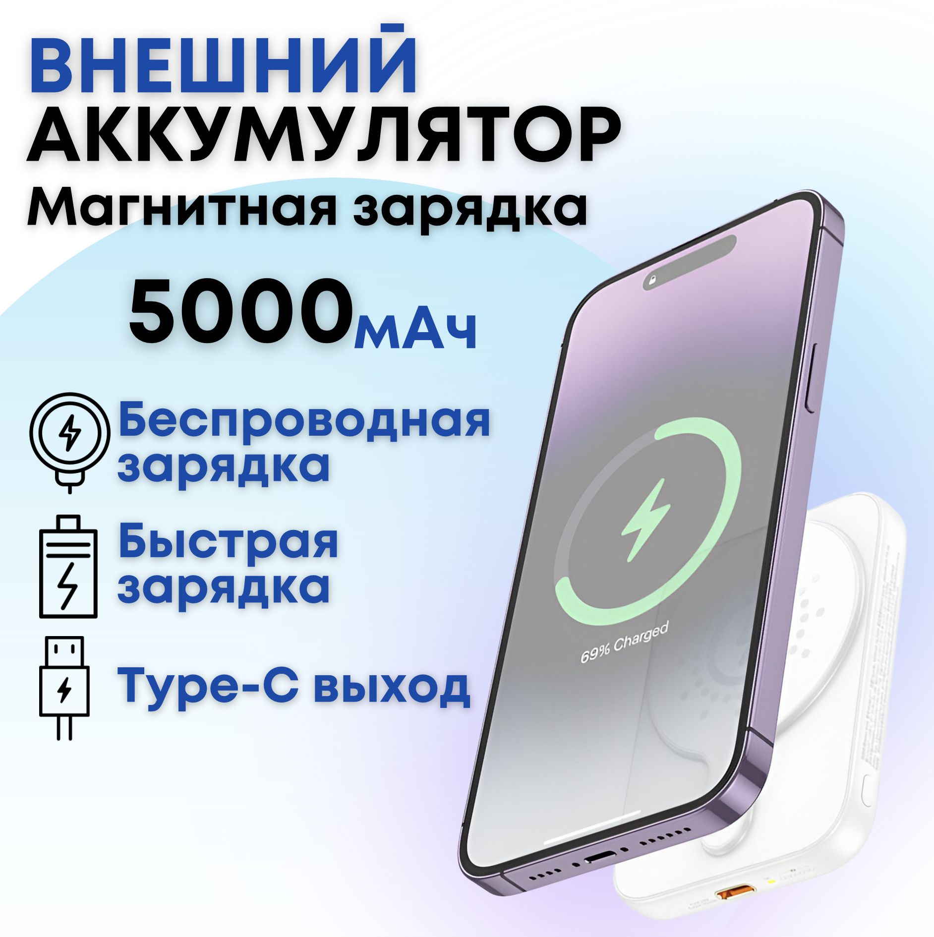 Внешний аккумулятор (Power Bank) hoco JJJ_USB Type-C - купить по выгодным  ценам в интернет-магазине OZON (1285844850)