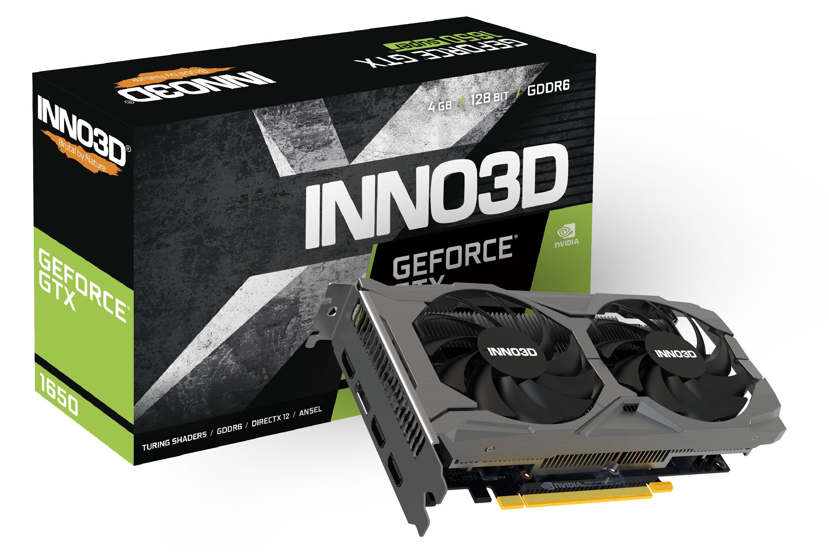 Inno3D Видеокарта GeForce GTX 1650 TWIN X2 OC V3 4 ГБ (N16502-04D6X-171330N)