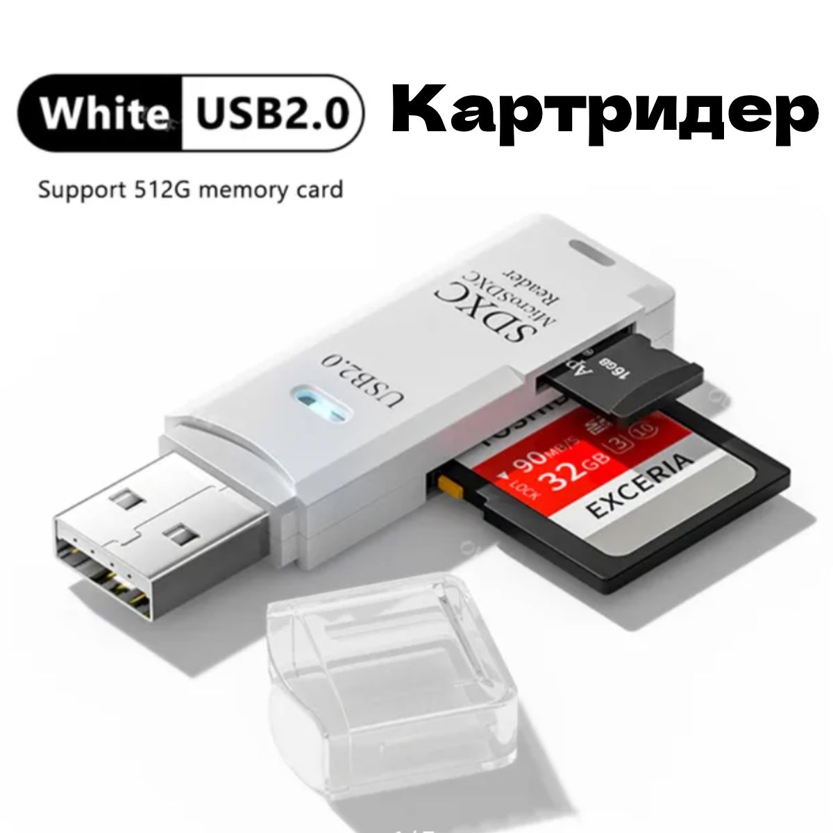 Картридер USB 2.0 для карт памяти Micro SD-SD, адаптер-переходник  универсальный - купить с доставкой по выгодным ценам в интернет-магазине  OZON (1290718359)