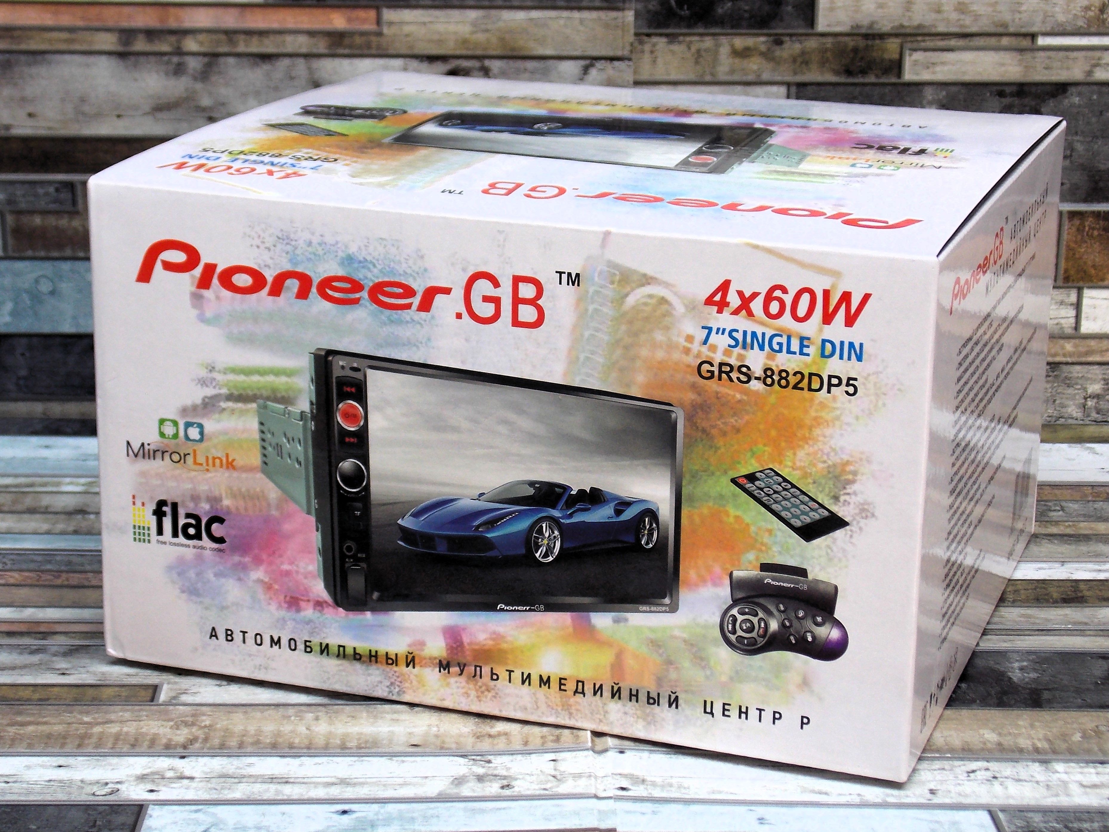 Автомагнитола Pioneer.GB GRS-882DP5 7* дюймовый автомобильный плеер (1din-  2din),Bluetooth,FM