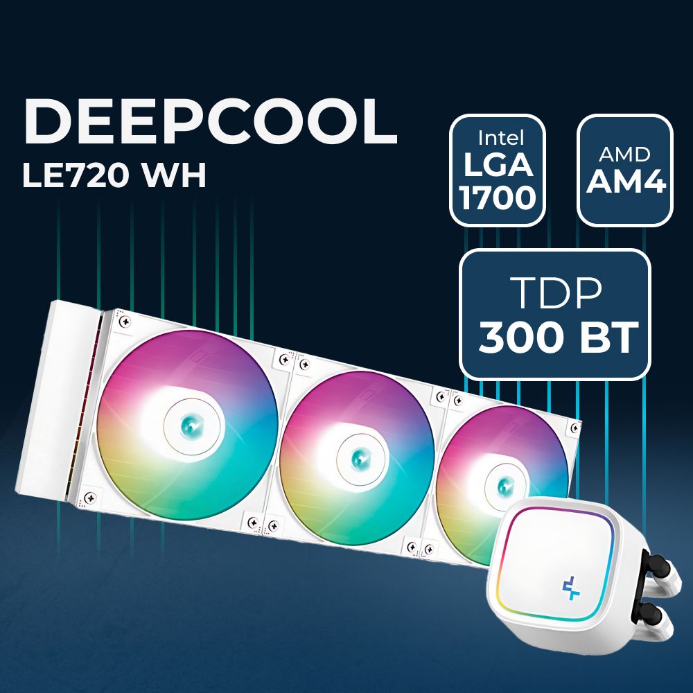 Комплект водяного охлаждения DEEPCOOL LE720 WH LGA1700/1200/115X/AM5/AM4