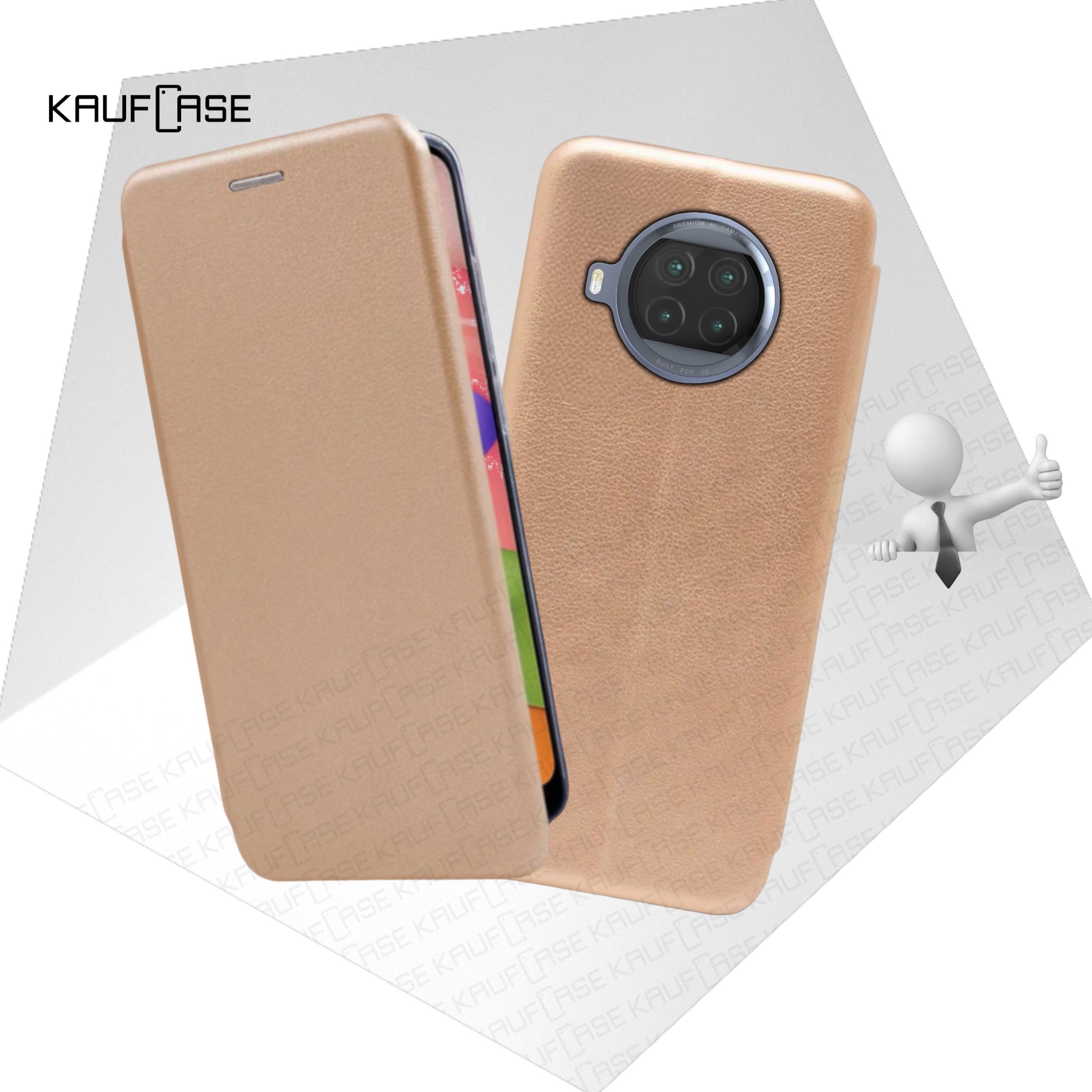 Чехол книжка KaufCase для телефона Xiaomi Mi 10T Lite 5G /Mi 10i 5G (6.67"), золото. Трансфомер