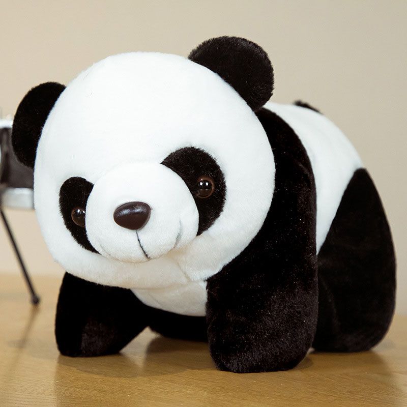 Panda 20. Мягкая игрушка Панда в синей кофточке и серых штанах.