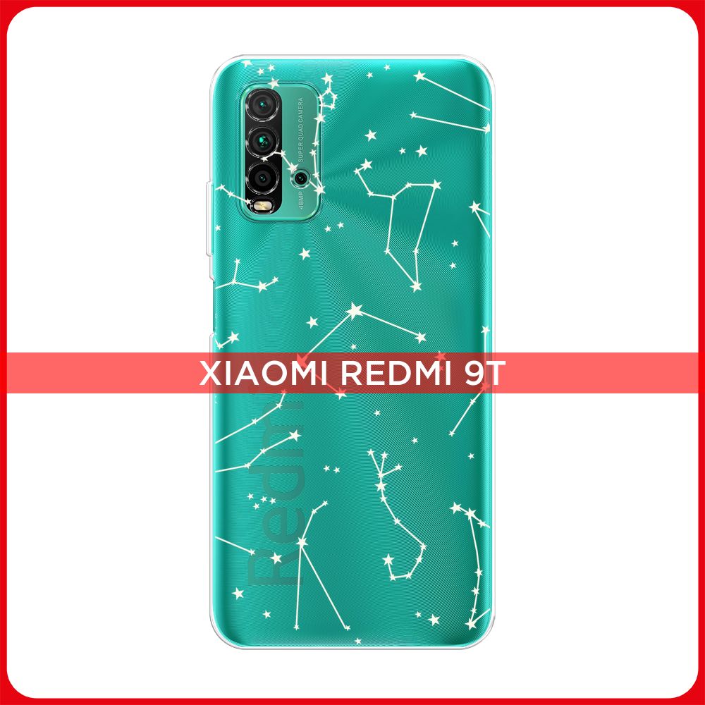 Силиконовый чехол на Xiaomi Redmi 9T / Редми 9Т Карта созвездий, прозрачный