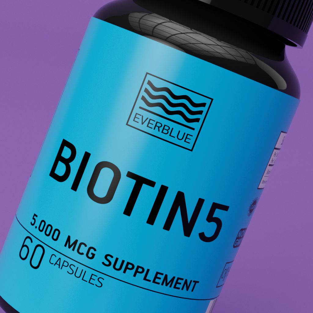 Добавкакпище"Biotin5K(5000IU)"("Биотин5K5000ME")отEVERBLUE