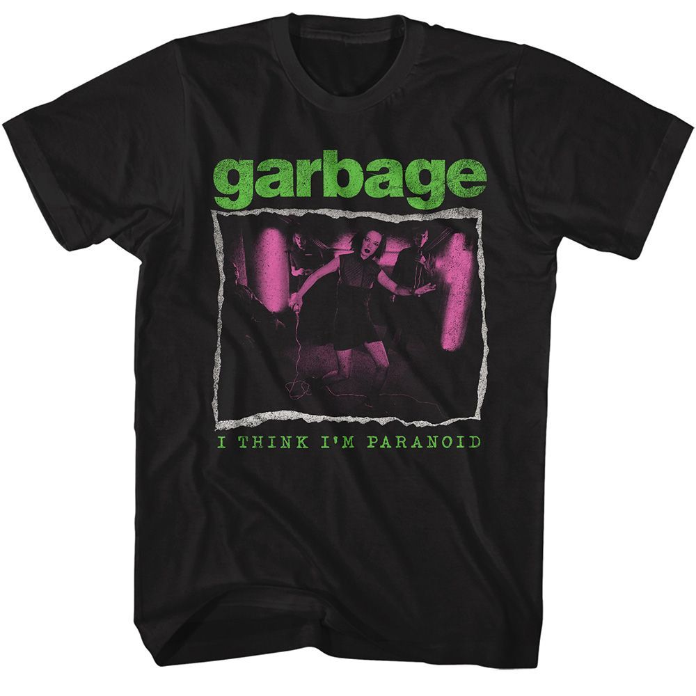 Garbage i m paranoid. Garbage футболка. футболка paranoid. футболка paranoid с молниями. paranoid лонгслив.