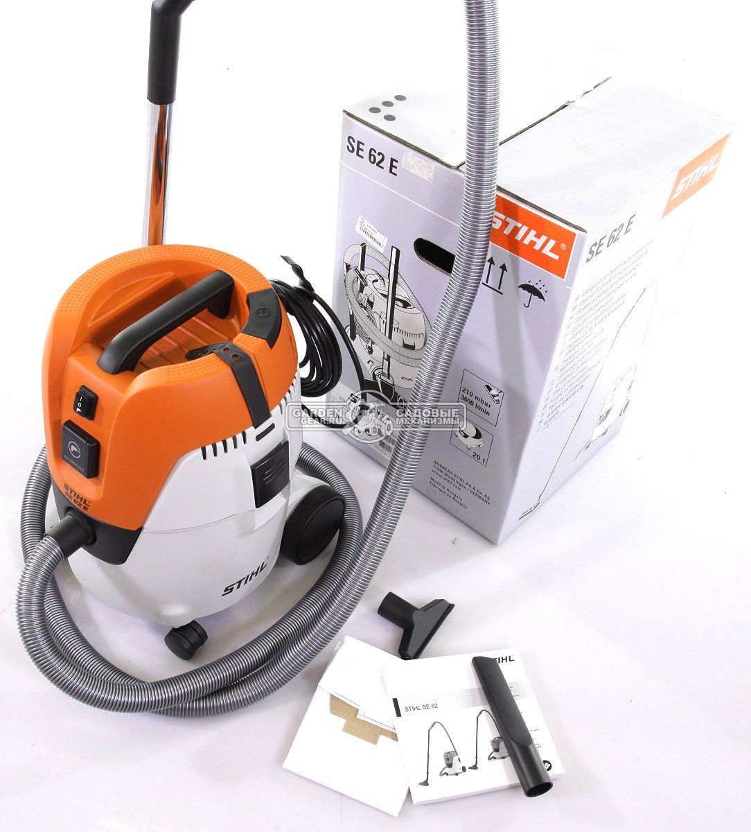 Пылесос для влажной и сухой уборки STIHL SE-62 E 1,4 кВт / 210 мбар / 3600 л/м.