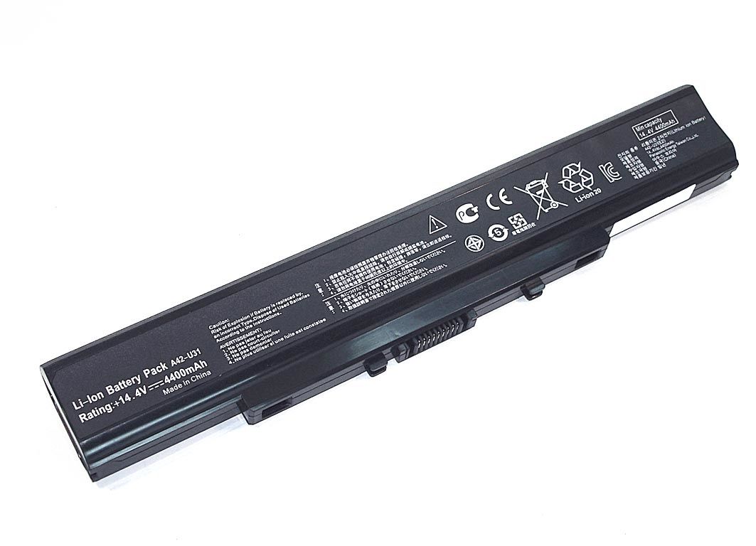 Аккумуляторная батарея для ноутбука Asus U31 14.4V 4400mAh OEM черная