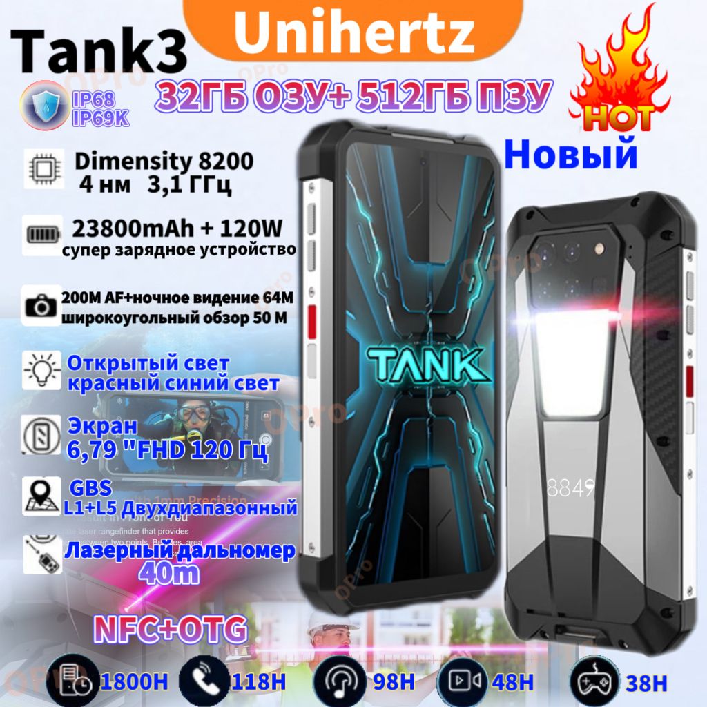 Смартфон Unihertz tank 3 - купить по выгодной цене в интернет-магазине OZON  (1554990267)