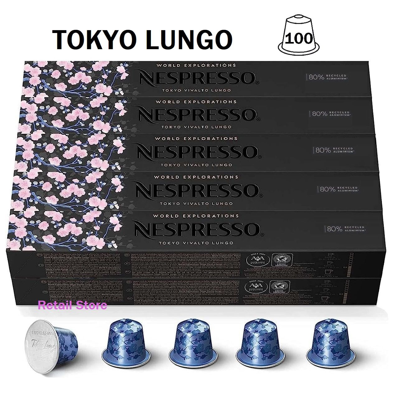 Набор кофе Nespresso Tokyo Lungo, 10 упаковок (100 капсул)