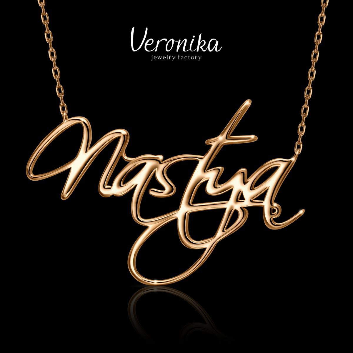 Колье женское серебро 925 пробы Nastya Настя кулон Анастасия Veronika jewelry factory