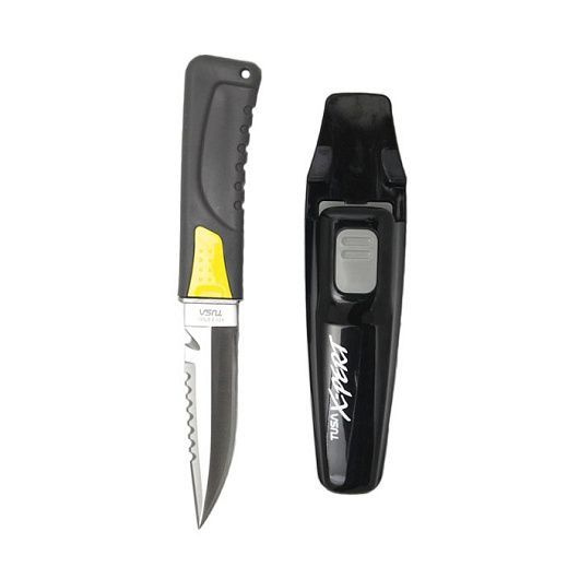 Нож для дайвинга подводной охоты и водного спорта TUSA X-Pert черный/желтый  #1