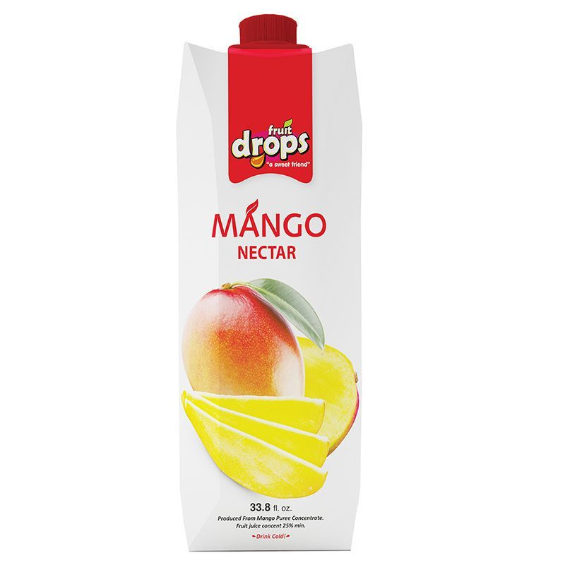 FRUIT DROPS Нектар манго 25%, 1 литр (1000 мл) / Натуральный сок без консервантов / Турция  #1