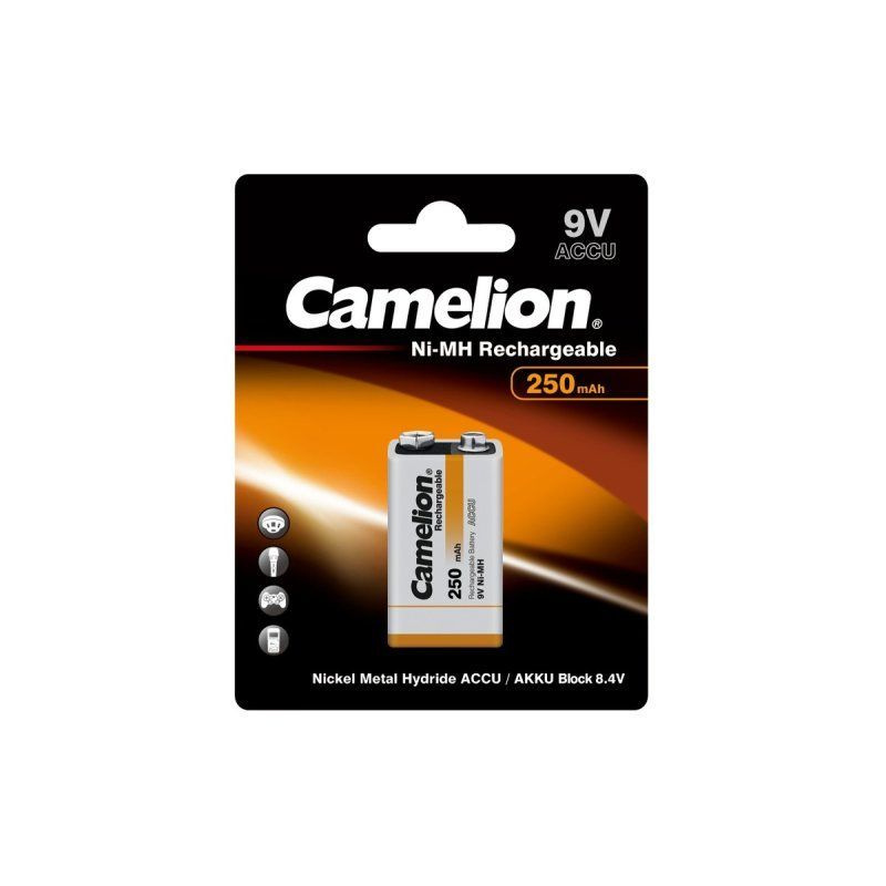 Camelion Аккумуляторная батарейка Крона (6F22, 1604D), 250 мАч, 1 шт  #1