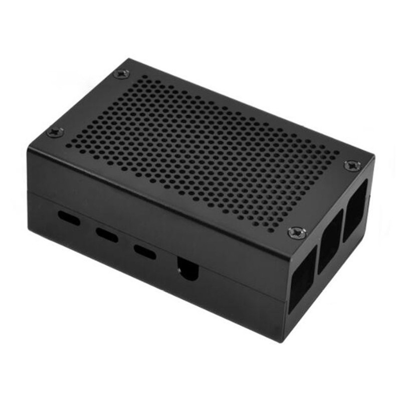 Корпус для raspberry pi 4. Кулер с радиатором qumo rs019 для raspberry pi 4 black. корпус металлический черный.